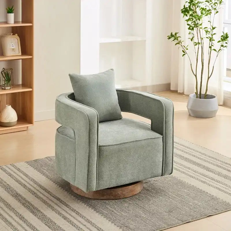 29.1W Swivel Accent Open Back Chair with Weathered Base