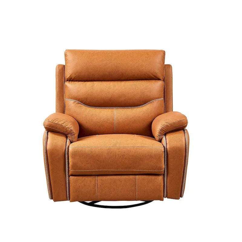 Dual Motor Rocking Recliner Chair with Swivel, Power Headrest & USB Charging