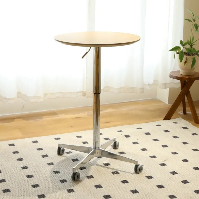 Movable Adjustable Bar Table Pub Table 360 Swivel Counter Bar Height Aluminum Star Base Movable for Stand Desk Bistro