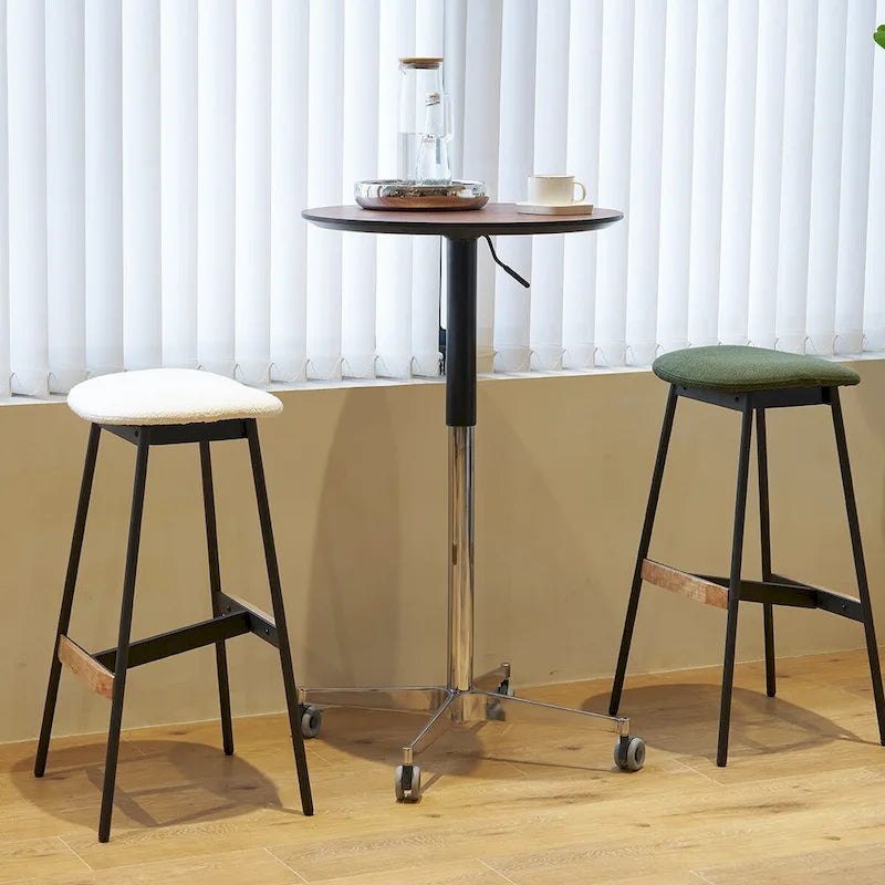 Movable Adjustable Bar Table Pub Table 360 Swivel Counter Bar Height Aluminum Star Base Movable for Stand Desk Bistro