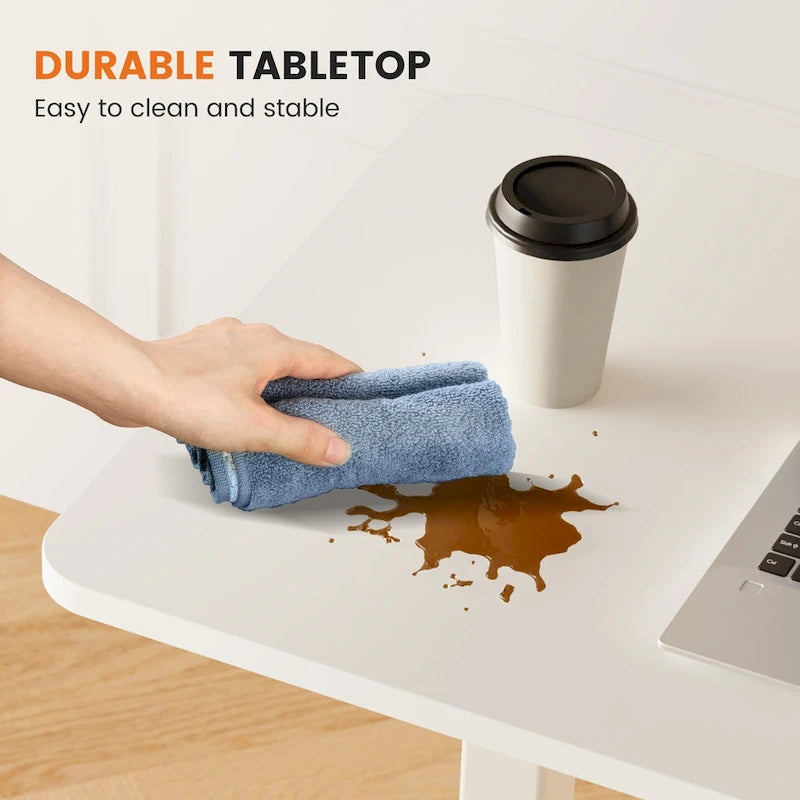 Adjustable Mobile Bed Desk Computer Desk Mobile Standing Desk Lifting Desk with Lockable Casters Portable L-Shaped Desks