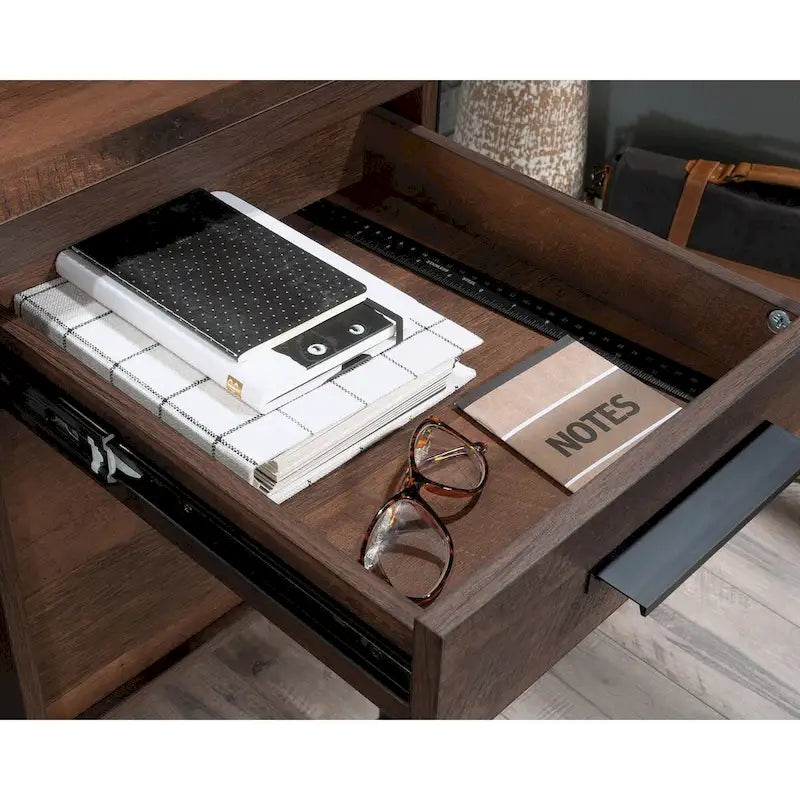Computer Desk with Storage Drawers – Barrel Oak Finish