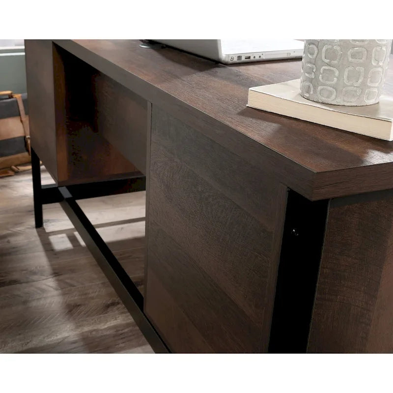 Computer Desk with Storage Drawers – Barrel Oak Finish