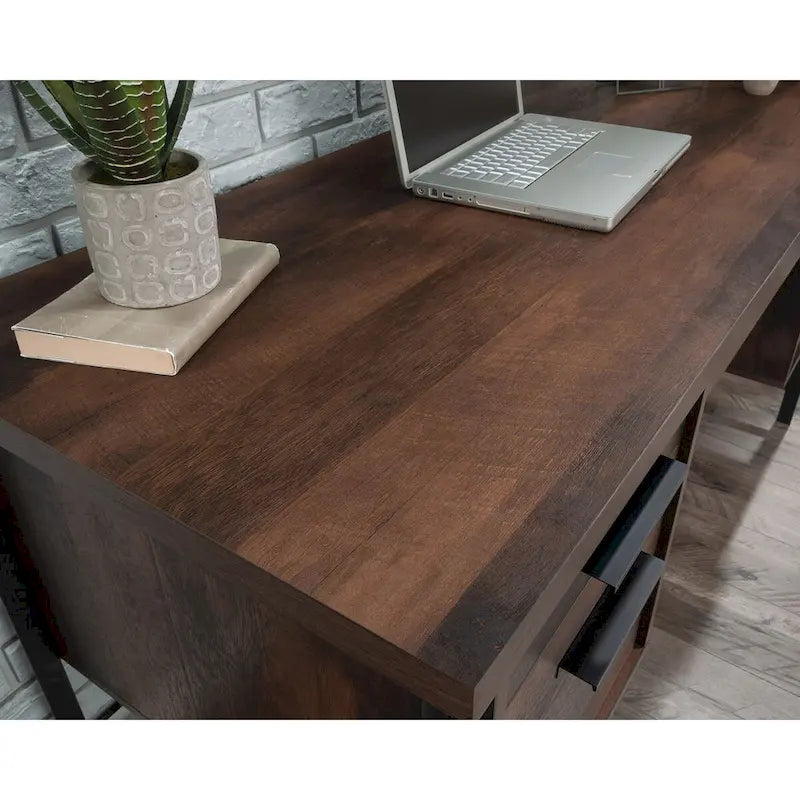 Computer Desk with Storage Drawers – Barrel Oak Finish