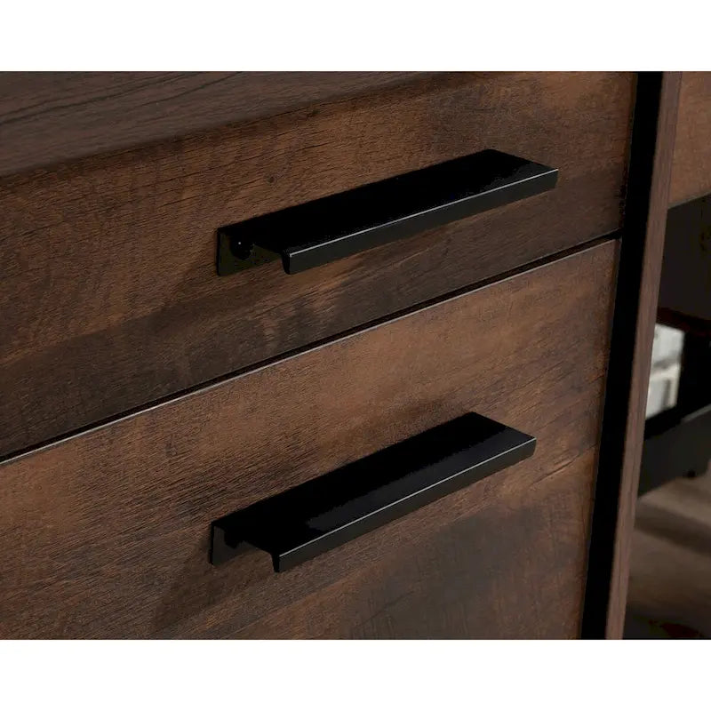 Computer Desk with Storage Drawers – Barrel Oak Finish