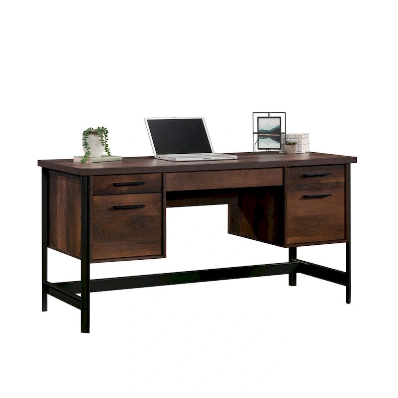 Computer Desk with Storage Drawers – Barrel Oak Finish