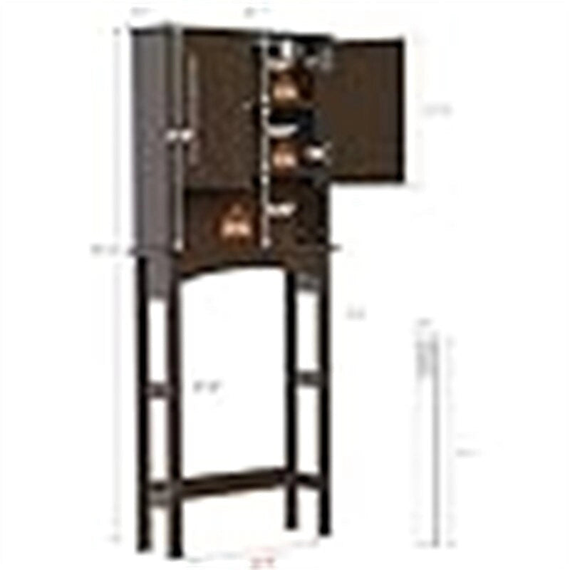 Over-Toilet Storage Cabinet with LED Light – 8.2D x 26.7W x 66.5H