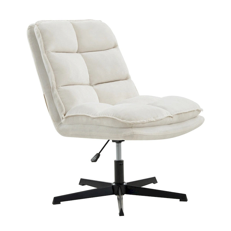 Modern Armless Tufted Office Chair with 360° Swivel