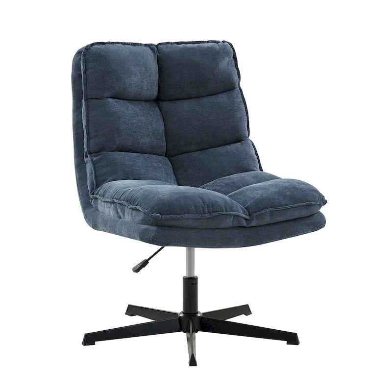 Modern Armless Tufted Office Chair with 360° Swivel