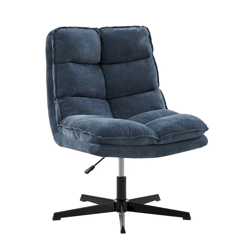 Modern Armless Tufted Office Chair with 360° Swivel