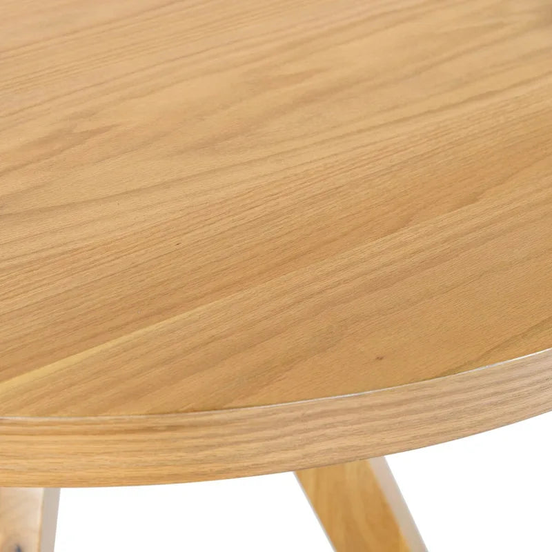 Kulatý jídelní stůl z masivního dřeva, průměr 122 cm – přírodní úprava